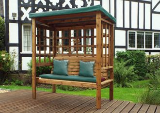 Charles Taylor Trading Bramham Three Seater Arbour Green in Brown