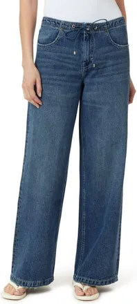 Habitual Lia Drawstring Wide Leg Jeans in Storm at Nordstrom, Size 25