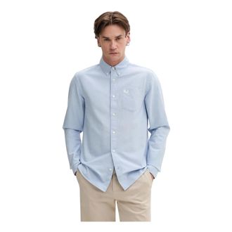Fred Perry Overhemden, Heren, Blauw, S, Casual Shirts