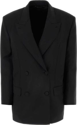 Givenchy double-breasted wool-blend blazer - women - Mohair/Cupro/Wool - 34 - Black