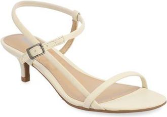Mia Meleani Ankle Strap Kitten Heel Sandal in Bone at Nordstrom, Size 9.5