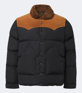 Ralph Lauren Suede-trimmed puffer jacket