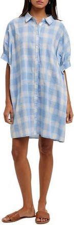 Wishlist Oversize Button-Up Shirtdress in Blue Combo at Nordstrom Rack, Size Medium