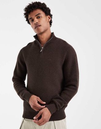 Levi's felpa con zip corta marrone-Rosso