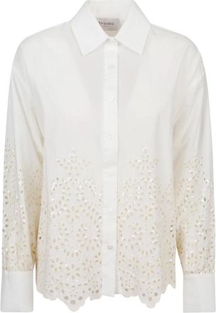 Ermanno Scervino Katoenen Mousseline Blouse - Dames - Overhemden - Wit - XS - Katoen - Overhemden
