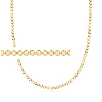 RS Pure by Ross-Simons Italian 18kt Gold Over Sterling Flat-Bead Necklace