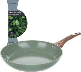 KASANOVA Padella 30 cm in ceramica verde New Ceramic