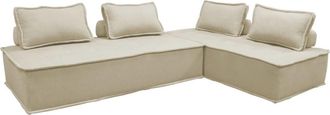 Sweeek Sof&aacute; modular en tela lisa, 4 plazas, beige