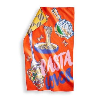 Tag Super Absorbent Kitchen Towel Pasta Lover Dishtowel Multi 80% Recycled Polyester 18x30 in in Red at Nordstrom