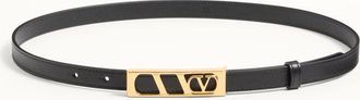 Valentino Garavani Cintura VLogo Signature In Vitello Lucido 15 Mm Donna NERO 070