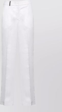 PESERICO high waist linen wide leg trousers