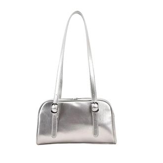 Generic Green Commuter Shoulder Bags For Women Luxury Designer Handbags Pure Color Causal Bag(Silver)
