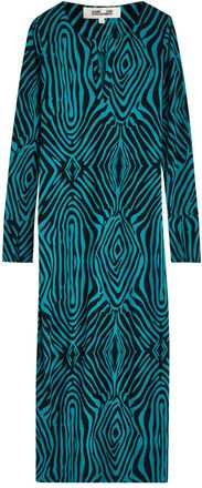 Diane Von Fürstenberg Diane Von Furstenberg Sonca Zebra-print Jersey Midi Dress - Blue - S (UK8-10 / S)