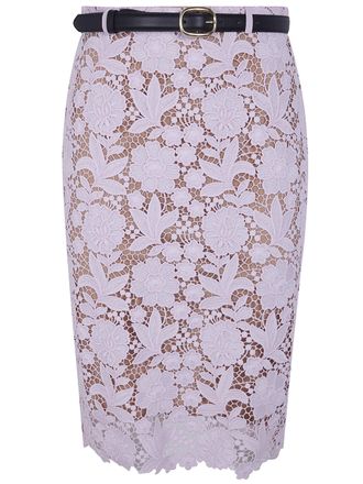 Self Portrait Pink Lace Midi Skirt