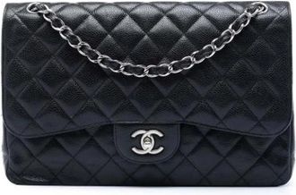 Chanel Pre-owned Double Flap Schoudertas - Dames - Vintage Schoudertas - Zwart - ONE Size - Leer - Vintage