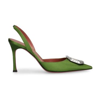 Amina Muaddi Pumps, female, Green, Size: 6 1/2 US Slingback Pumps