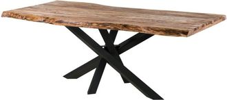 Massivmoebel24 Tavolo da pranzo in legno di sheesham - sabbiato naturale / gambe mikado antracite matt 260x100x79