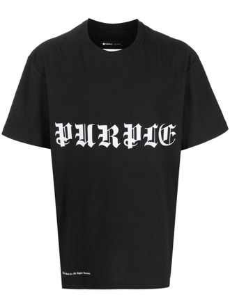 Purple T-shirt con stampa - Nero
