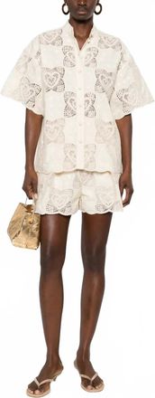 Zimmermann Wanderlust Shirt In Cream/ivory
