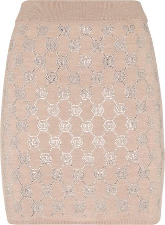 Philipp Plein Gebreide Korte Rok Monogram