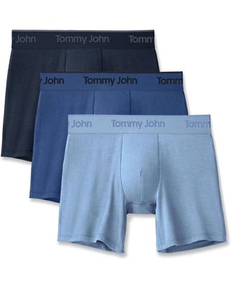 Tommy John Mens Tommy John Second Skin Underwear Multi Boxer Briefs 3-Pack GBO801