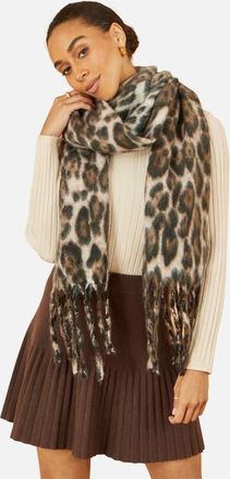Yumi Leopard Print Super Soft Scarf in Brown at Nordstrom