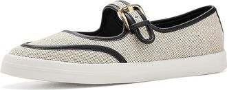 Cole Haan Nantucket Drift Maryjane Ballets Womens Shoes Black/Natural 2 Tone Canvas : 10.5 B - Medium, Leather