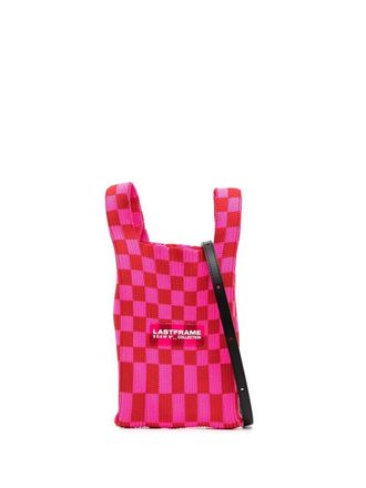 Lastframe checkerboard-print satchel bag - women - Nylon - OS - Pink