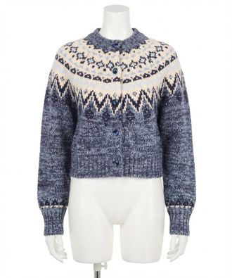 Z Supply North Sea Fair Isle Cardigan In Blue Velvet Heather
