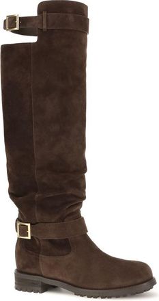 Jimmy Choo London Womens Brown Calf Leather Bos Taurus Over The Knee Shoe