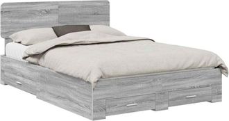 vidaXL Estructura De Cama Con Cabecera Gris Sonoma 150 X 200 Cm Vidaxl