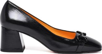 Mara Bini Black Leather Decorative Pumps