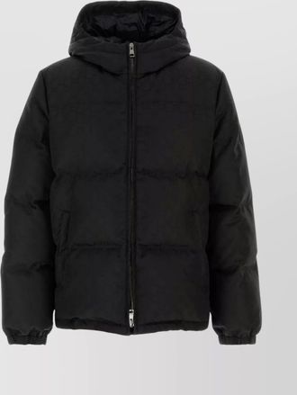ジャケット・アウター italy gucci quilting down jacket archive GUCCI Quilted Logo-Jacquard Shell Hooded Down Jacket for Men
