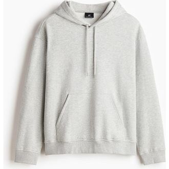 H&M Loose Fit Hoodie in Light Gray Melange at Nordstrom, Size Xxx-Large