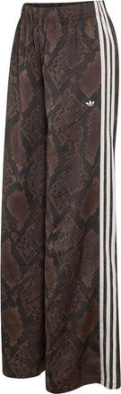 adidas (WMNS) adidas Satin Snake Print Wide Leg Track Pant Asia Sizing Earth Strata Aurora Coffee KX1887