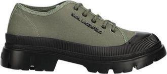 Karl Lagerfeld Trekka Sneakers - Heren - Veterschoenen - Groen - 41 EU - Leer - Schoenen