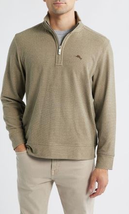 Tommy Bahama Brighton Point Half Zip Pullover in Stone Khaki at Nordstrom, Size Xx-Large