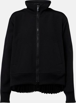 sacai Paneled twill zip-up sweatshirt