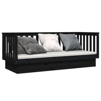 Berkfield Home Beautiful Day Bed Black 90x190 cm Solid Wood Pine