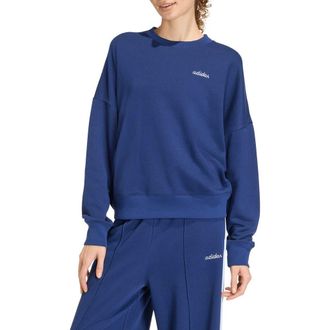 adidas Seasonal Essentials Colorpop Sweatshirt in Dark Blue/White at Nordstrom Rack, Size X-Large