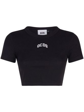 GCDS T-shirt met geborduurd logo - Zwart