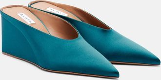 Alaia Ala&iuml;a Cube satin wedge mules