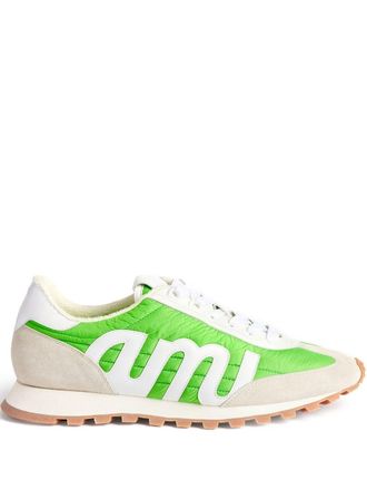 Ami logo-patch panelled low-top sneakers - unisex - Rubber/Cotton/Polyester/Polyester/Leather - 44 - White