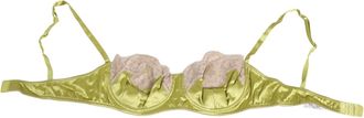 Dolce & Gabbana Womens Lime Green Silk Satin Lace Padded Balconnet Underwear Elastane Clothing