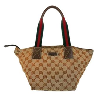 Gucci Pre-owned Handbags, female, Brown, Size: ONE SIZE Pre-owned GG Canvas Tote Bag