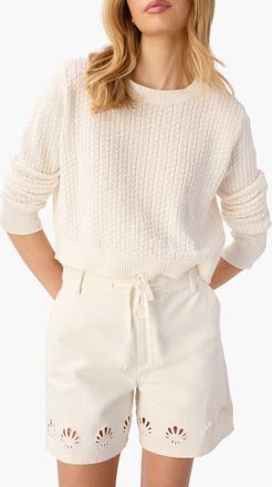 Cami NYC Lesley Cropped Crewneck Sweater in Macadamia at Nordstrom, Size Xx-Small
