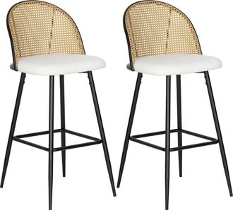 HOMCOM Taburetes de bar 48x54x102 cm crema
