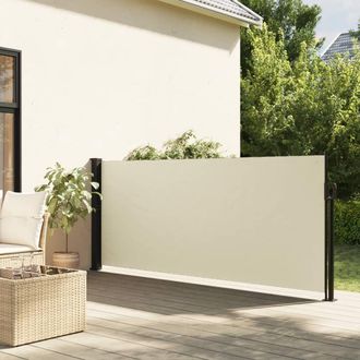 Berkfield Home Retractable Side Awning Cream 140x500 cm