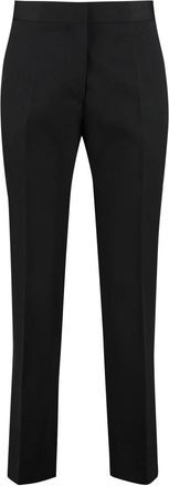 Jil Sander Lichtgewicht wollen gabardine getailleerde broek - Dames - Chinos - Zwart - S - Wol - Broeken