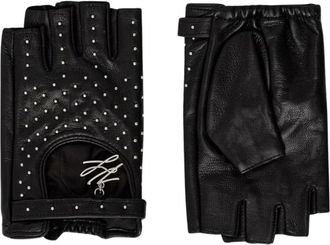 Karl Lagerfeld K/Autograph Vingerloze Handschoenen - Dames - Handschoenen - Zwart - L - Leer - Accessoires